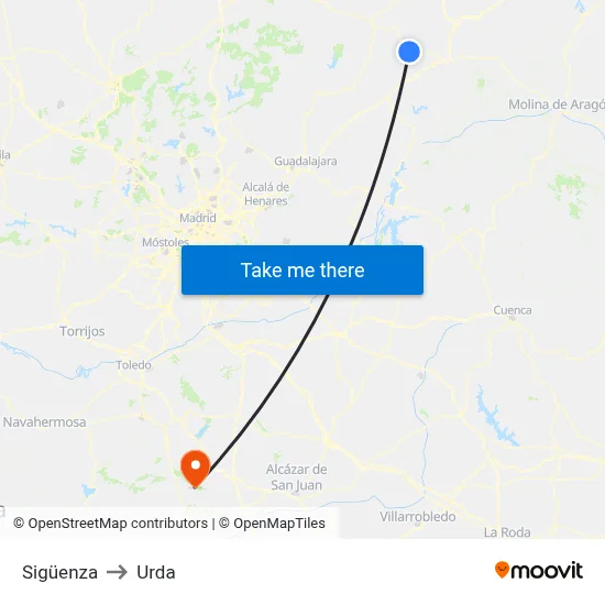 Sigüenza to Urda map