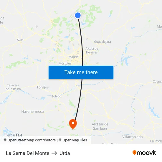 La Serna Del Monte to Urda map