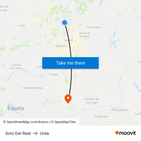 Soto Del Real to Urda map