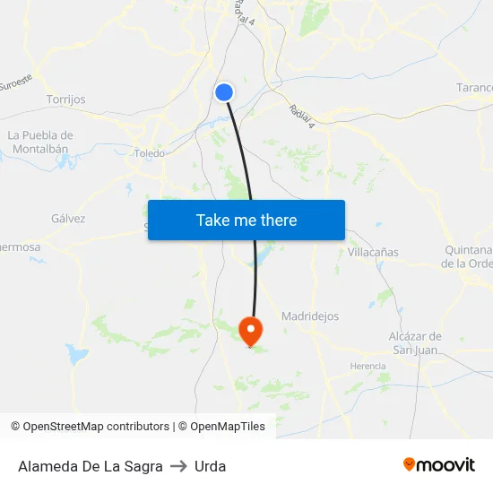 Alameda De La Sagra to Urda map