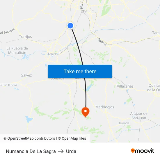 Numancia De La Sagra to Urda map