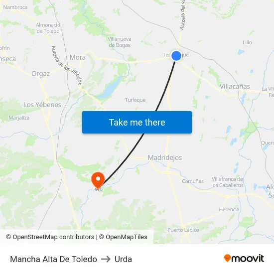 Mancha Alta De Toledo to Urda map