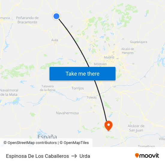 Espinosa De Los Caballeros to Urda map