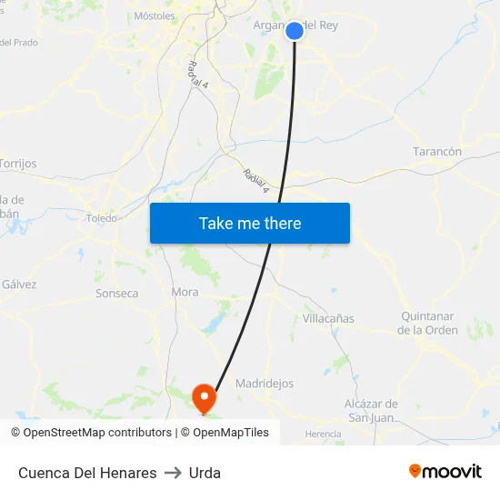 Cuenca Del Henares to Urda map