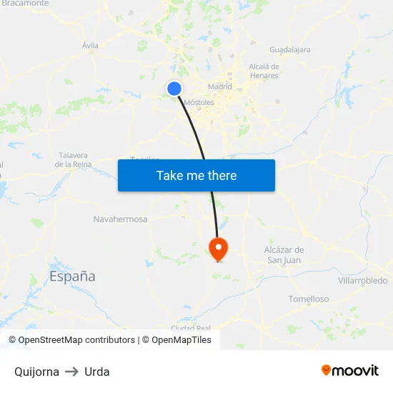 Quijorna to Urda map