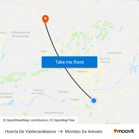 Huerta De Valdecarábanos to Montejo De Arévalo map