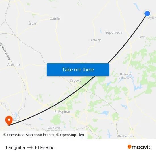 Languilla to El Fresno map