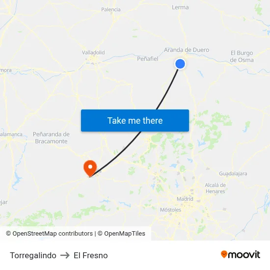 Torregalindo to El Fresno map