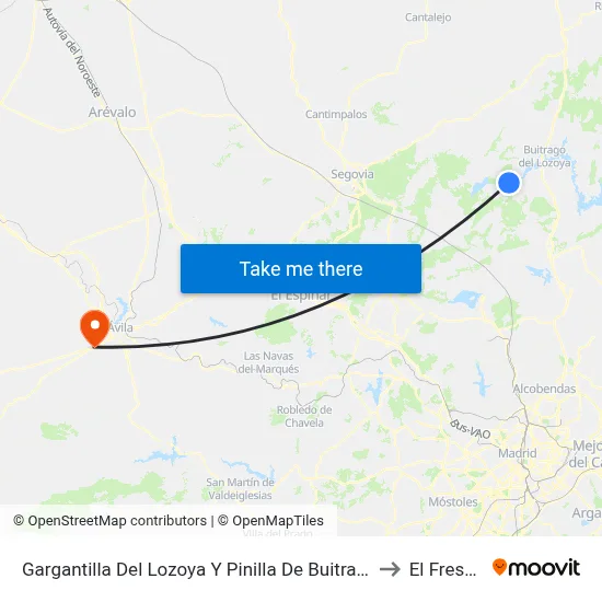 Gargantilla Del Lozoya Y Pinilla De Buitrago to El Fresno map