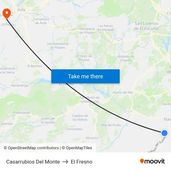 Casarrubios Del Monte to El Fresno map