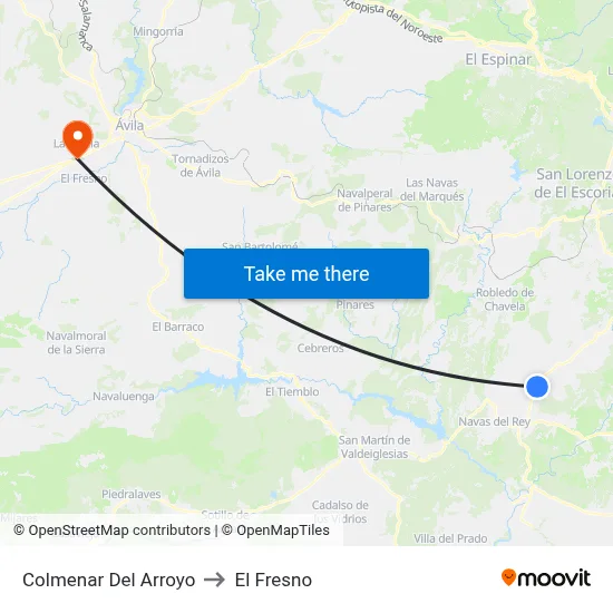 Colmenar Del Arroyo to El Fresno map