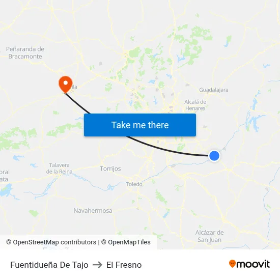 Fuentidueña De Tajo to El Fresno map