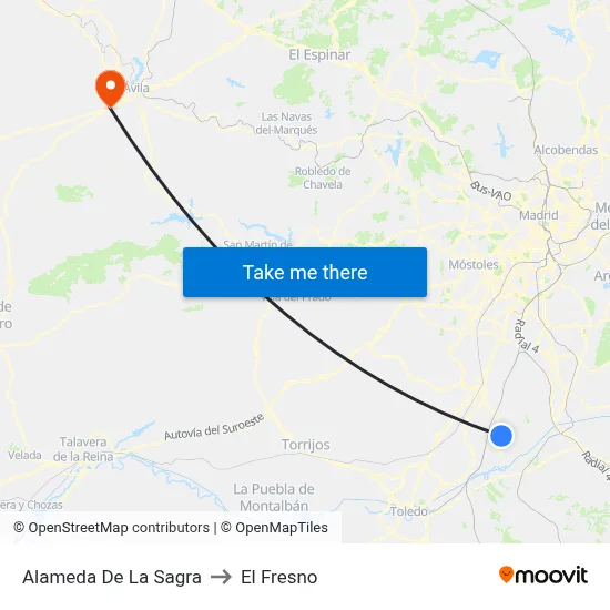 Alameda De La Sagra to El Fresno map