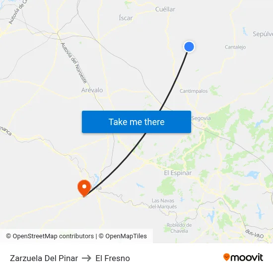 Zarzuela Del Pinar to El Fresno map