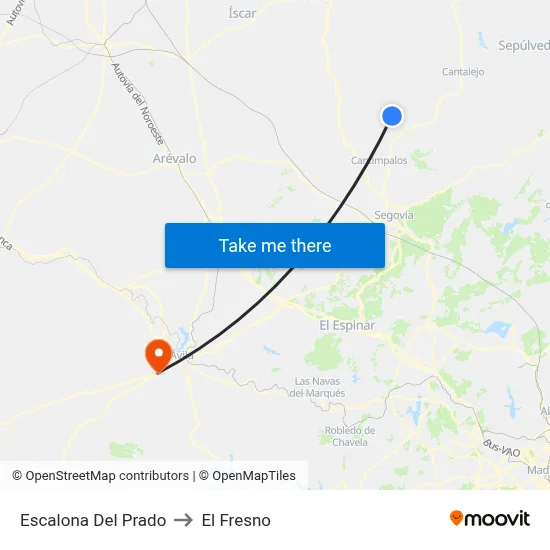 Escalona Del Prado to El Fresno map