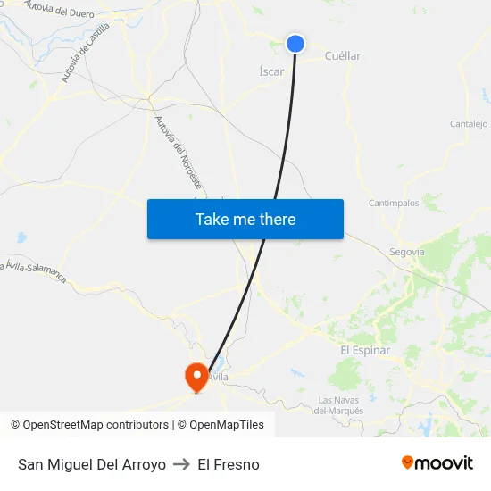 San Miguel Del Arroyo to El Fresno map