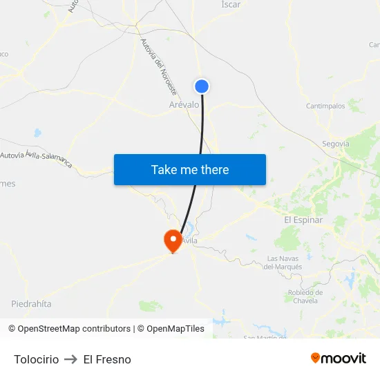 Tolocirio to El Fresno map