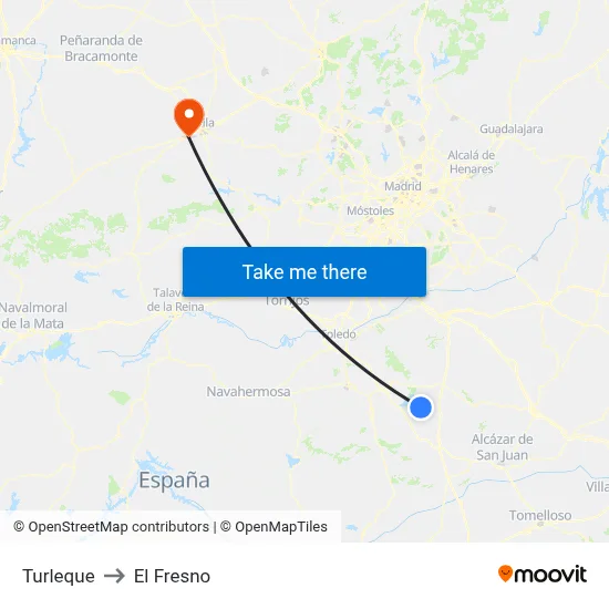Turleque to El Fresno map