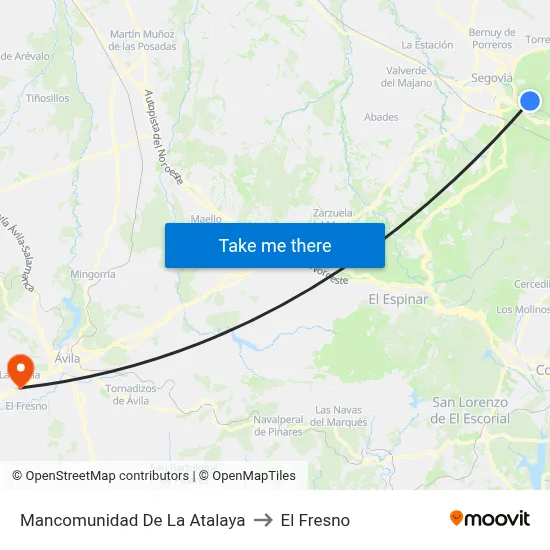 Mancomunidad De La Atalaya to El Fresno map