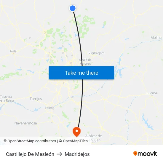 Castillejo De Mesleón to Madridejos map