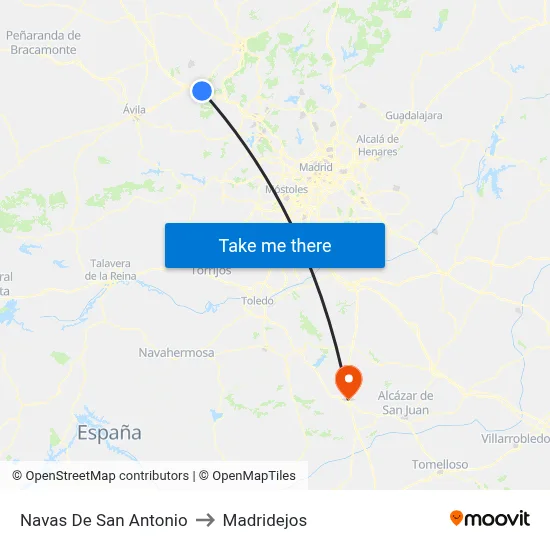 Navas De San Antonio to Madridejos map