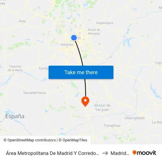 Área Metropolitana De Madrid Y Corredor Del Henares to Madridejos map