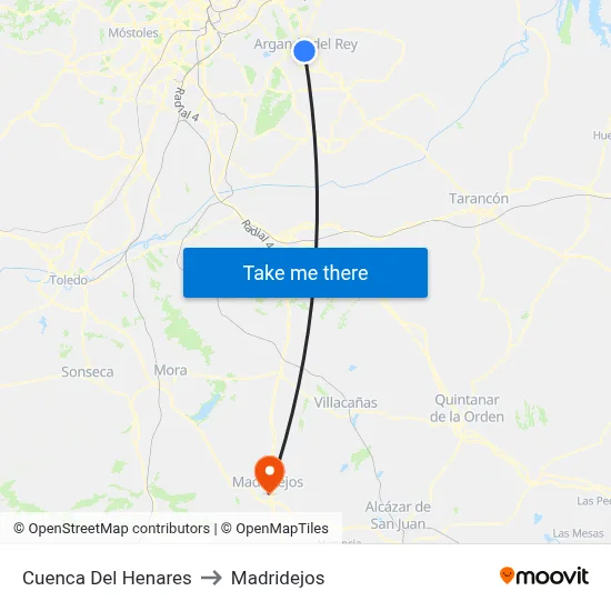 Cuenca Del Henares to Madridejos map