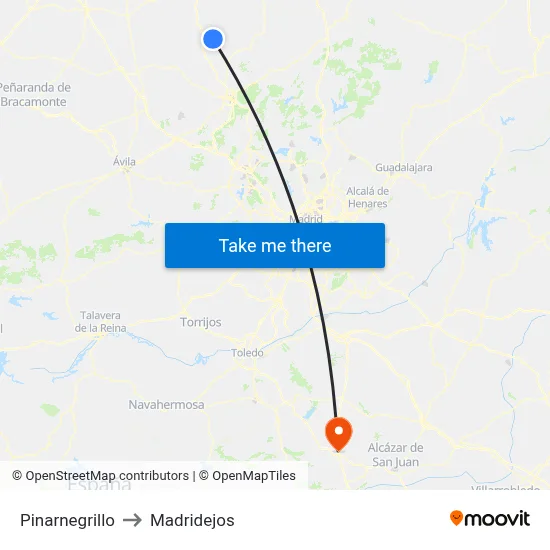 Pinarnegrillo to Madridejos map