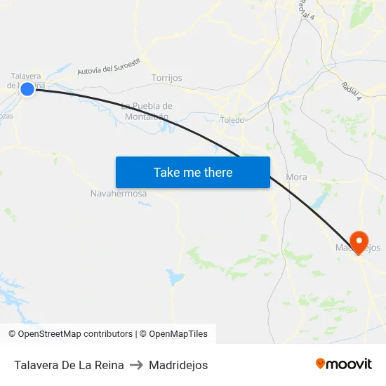 Talavera De La Reina to Madridejos map