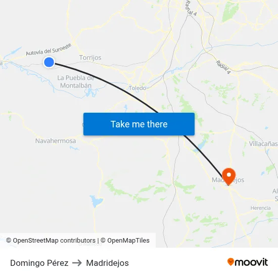 Domingo Pérez to Madridejos map