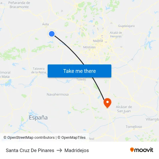 Santa Cruz De Pinares to Madridejos map