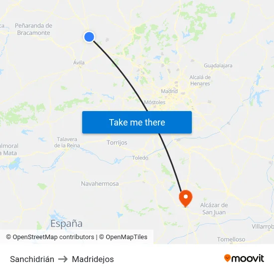 Sanchidrián to Madridejos map