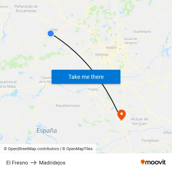 El Fresno to Madridejos map