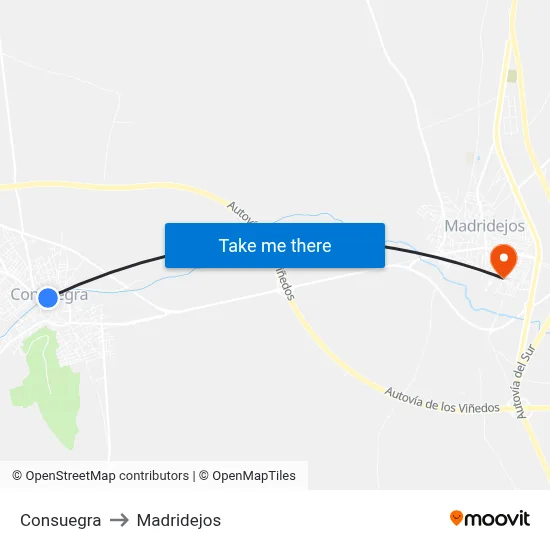 Consuegra to Madridejos map