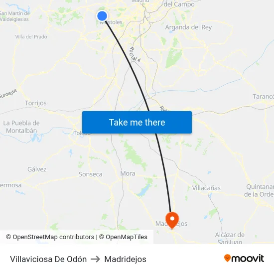 Villaviciosa De Odón to Madridejos map