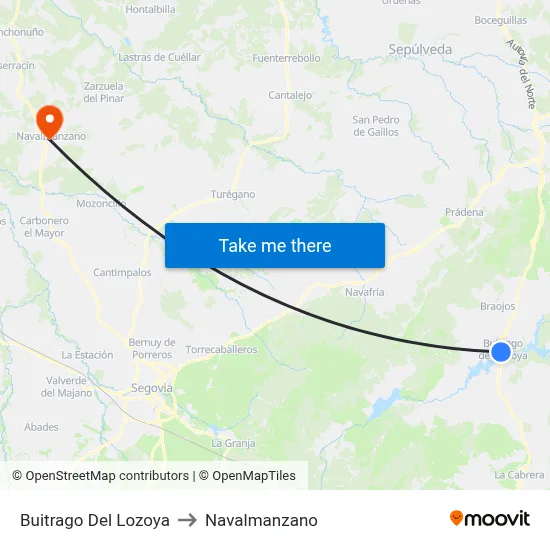 Buitrago Del Lozoya to Navalmanzano map