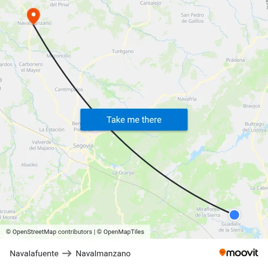 Navalafuente to Navalmanzano map
