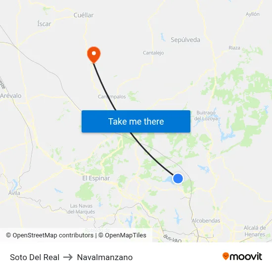 Soto Del Real to Navalmanzano map