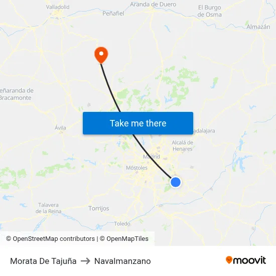 Morata De Tajuña to Navalmanzano map