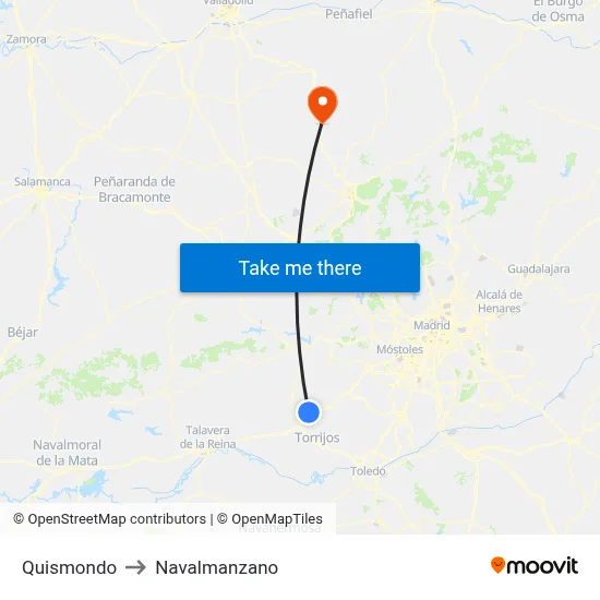 Quismondo to Navalmanzano map