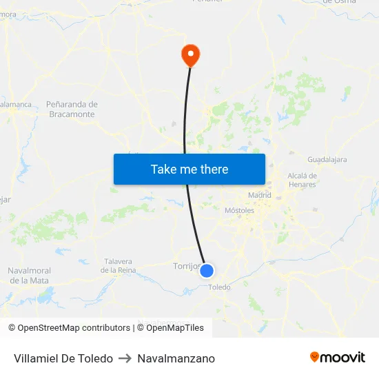 Villamiel De Toledo to Navalmanzano map