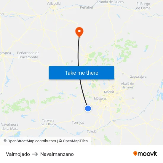 Valmojado to Navalmanzano map