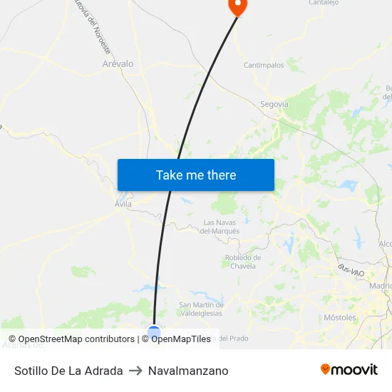 Sotillo De La Adrada to Navalmanzano map