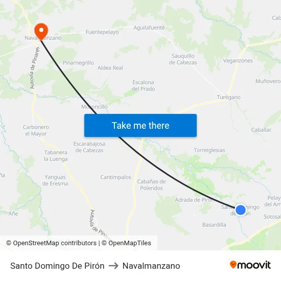 Santo Domingo De Pirón to Navalmanzano map