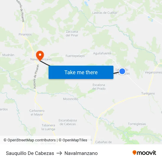 Sauquillo De Cabezas to Navalmanzano map