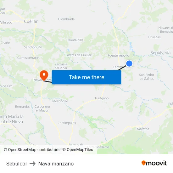 Sebúlcor to Navalmanzano map