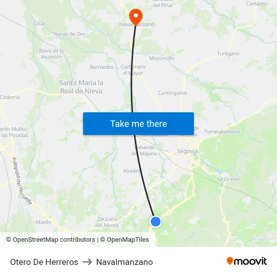 Otero De Herreros to Navalmanzano map