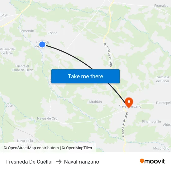 Fresneda De Cuéllar to Navalmanzano map