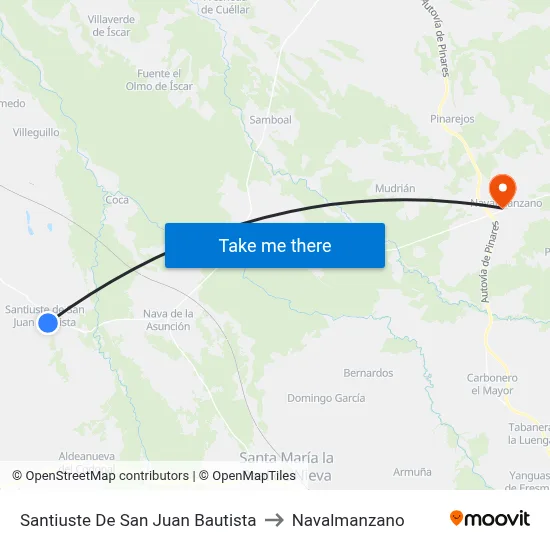 Santiuste De San Juan Bautista to Navalmanzano map