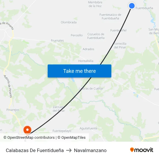 Calabazas De Fuentidueña to Navalmanzano map